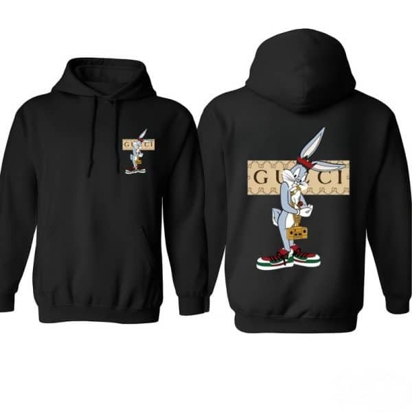Cartoon Bunny Double-Sided Graphic Unisex Hoodie – Stylish Casual Hooded Top for Daily Wear street fall outfits,streetwear,y2k clothing,2000s outfits,outfits men,kpop demon hunters merch