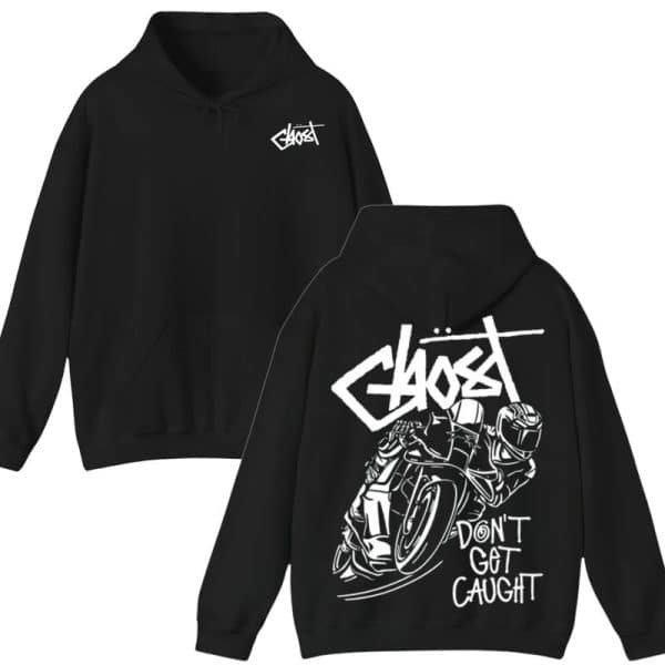 Don’t Get Caught Ghost Motorcycle Graffiti Graphic Hoodie – Unisex Streetwear Style Gift for Men & Women street fall outfits,streetwear,y2k clothing,2000s outfits,outfits men,kpop demon hunters merch