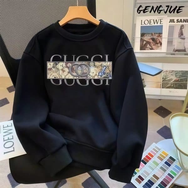 Printed style!!!!!!Men's Trendy Brand Printed Sweatshirt – Heavyweight Cotton Round Neck Fleece-Lined Loose Fashion Top for Autumn Winter fall outfits,streetwear,y2k clothing,2000s outfits,outfits men,kpop demon hunters merch,plus size fall outfits