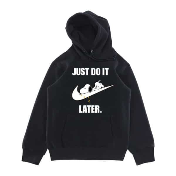 Trendy Couple ‘Just Do It Later’ Letter Print Hoodie – American High Street Men's Spring Autumn Loose Casual Top street fall outfits,streetwear,y2k clothing,2000s outfits,outfits men