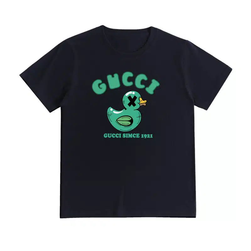 Unisex Vibrant Cartoon Duck & Logo Graphic Crewneck T-Shirt – 100% Cotton Spring Summer Men's Street Style Tee street,graphic t-shirts,graphic tee,t shirts,oversized tshirt,shirts men - Image 2