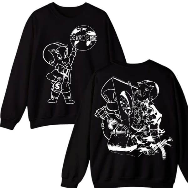 Greedyboyz Graphic Sweatshirt – Bold Cartoon Kid Design Streetwear-Inspired Sweater for Men & Women street fall outfits,streetwear,y2k clothing,2000s outfits,outfits men,kpop demon hunters merch