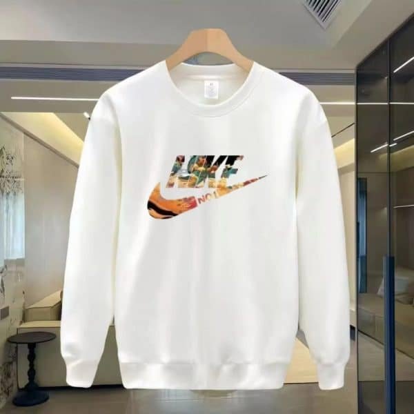 Men's Round Neck Heavy Cotton Sweatshirt – Autumn Winter High-End Printed Loose Pullover Trendy Base Layer street
