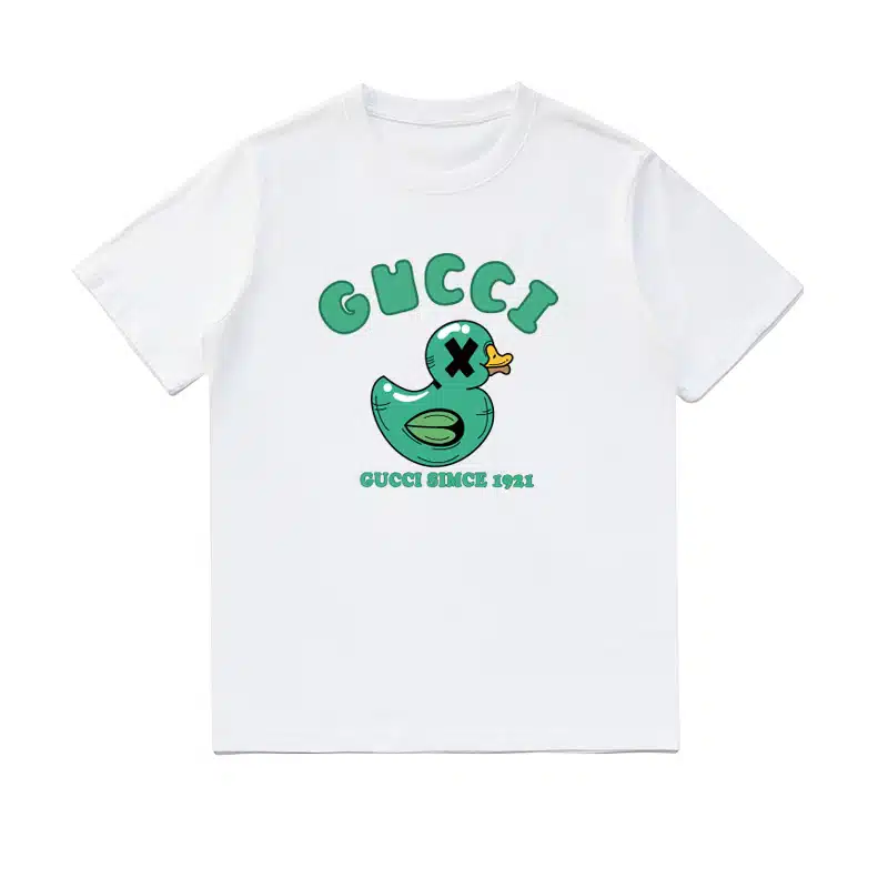 Unisex Vibrant Cartoon Duck & Logo Graphic Crewneck T-Shirt – 100% Cotton Spring Summer Men's Street Style Tee street,graphic t-shirts,graphic tee,t shirts,oversized tshirt,shirts men