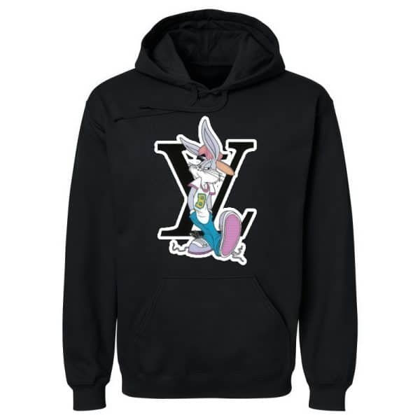 Unisex Vibrant Bunny & Logo Graphic Hoodie – Soft Casual Street Style Top for Spring & Autumn street fall outfits,streetwear,y2k clothing,2000s outfits,outfits men,kpop demon hunters merch
